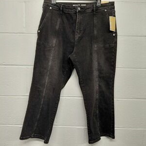 Michael Michael Kors Black High Rise Crop Flare Jeans Women's 14 Petite NEW $110